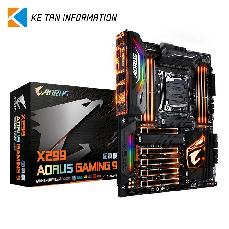 GIGABYTE X299 AORUS Gaming 9 Gaming Motherboard Intel X299 LGA 2066  motherboard for Desktop Motherboard in Used