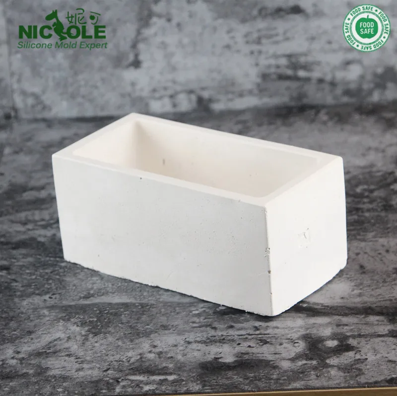 Nicole Cement pots silicone molds multi- meat plants creative rectangular concrete vase silicone Mould for concrete