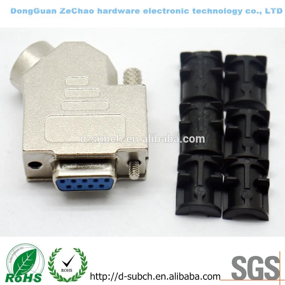 9 контакт. штыревое для 45 град. D - суб-металлические крышка