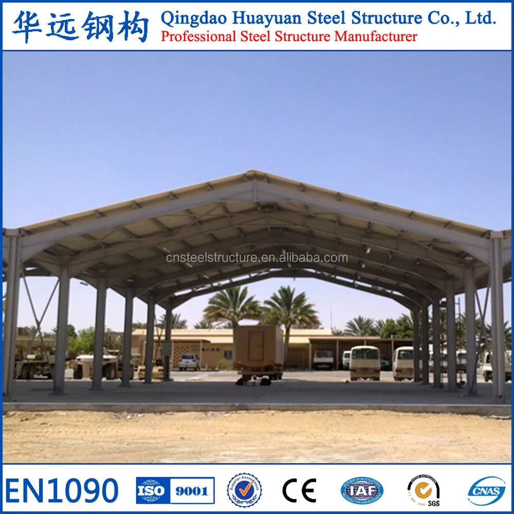 Low cost prefabricated steel roof shelter structures for car parking