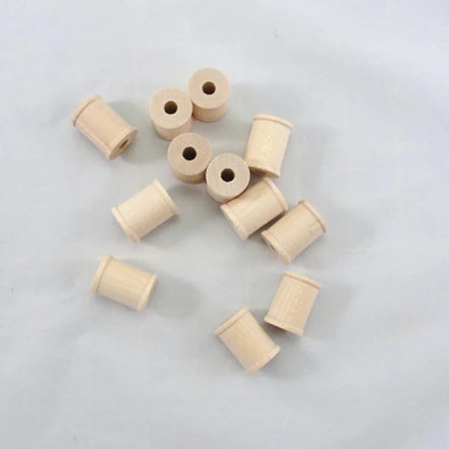 Factory Customized unfinished small mini wooden spool beads