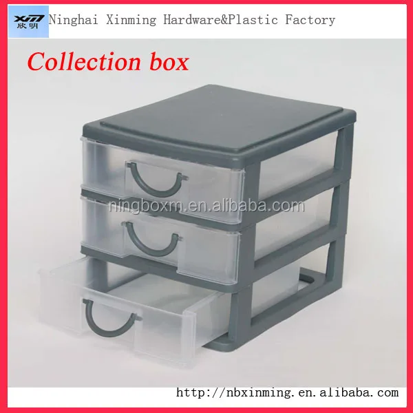 3 drawers foldable plastic storage box