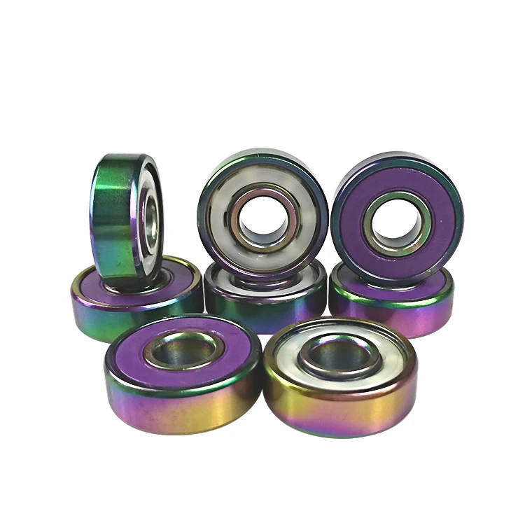 608RS Rainbow Titanium Ceramic Bearing for skateboard longboard scooter