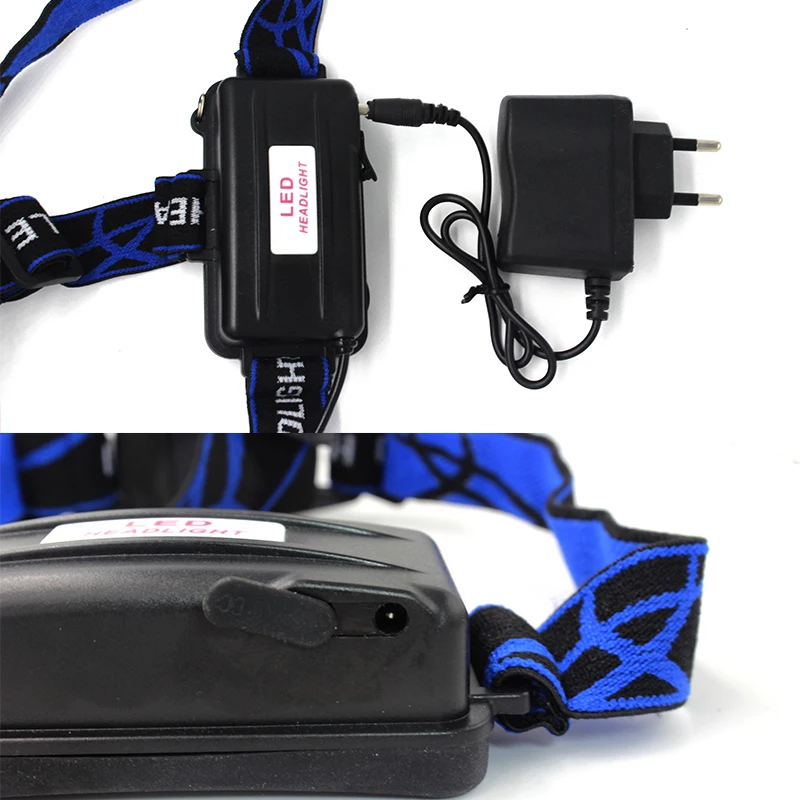 LED Headlamp Rechargeable Head Lamp Zoom Waterproof 18650 Headlight Flashlight 3 Modes USB Charging Camping Hunting