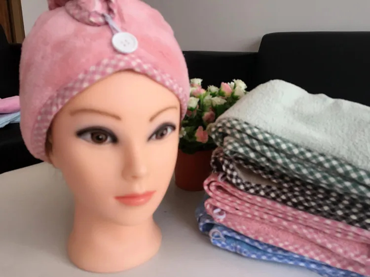Terry cloth shower cap hair dry towel microfiber microfiber hair turban towel