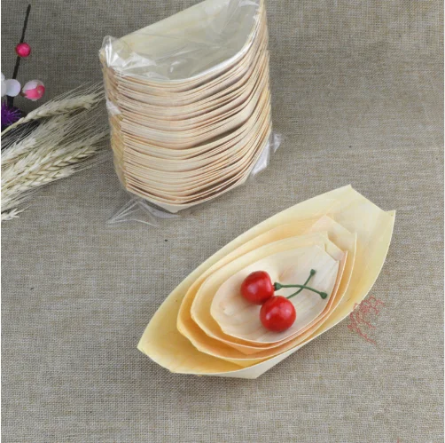 Sushi/salad/dessert bowl disposable pine wood boat