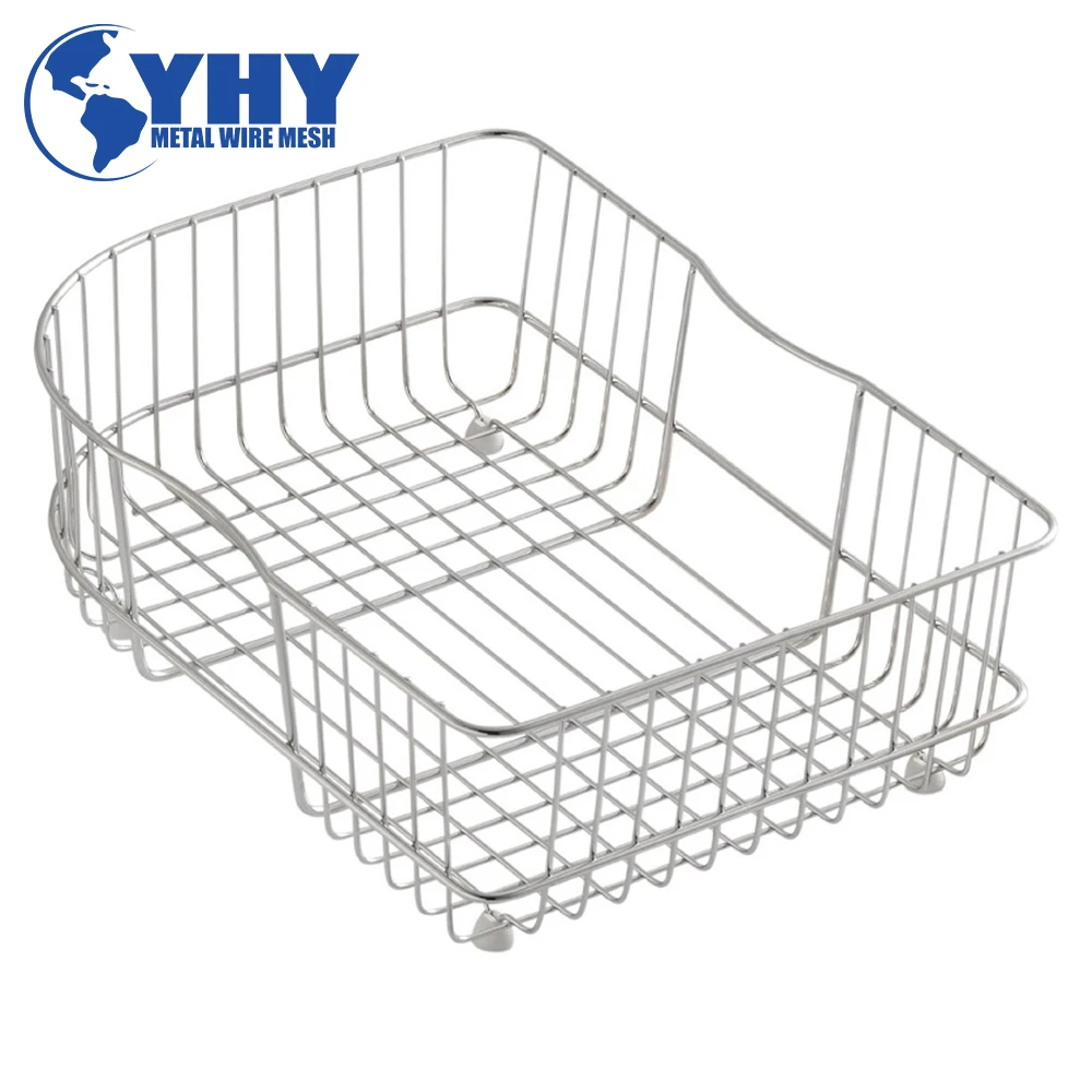 shallow stainless steel  wire mesh basket