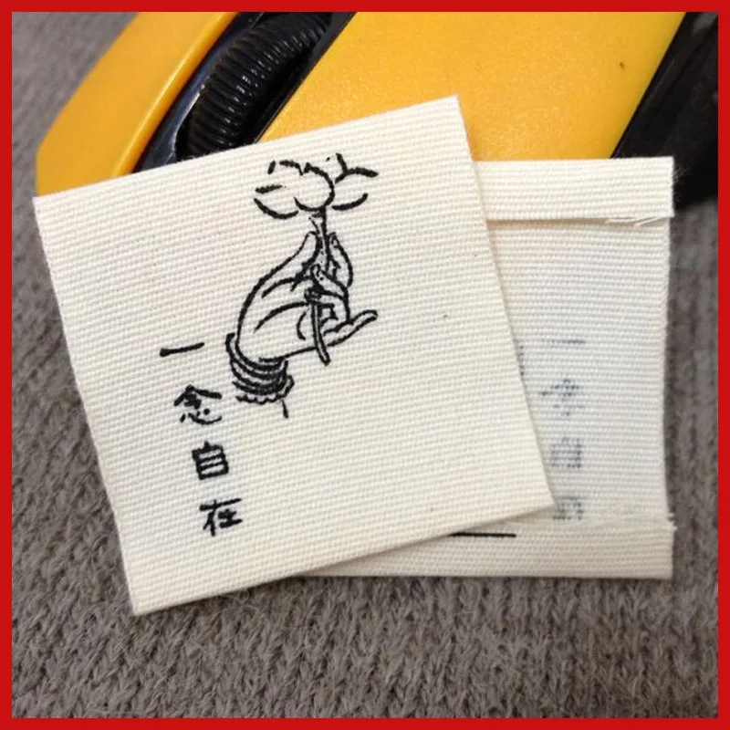 custom organic cotton canvas main clothing printed labels