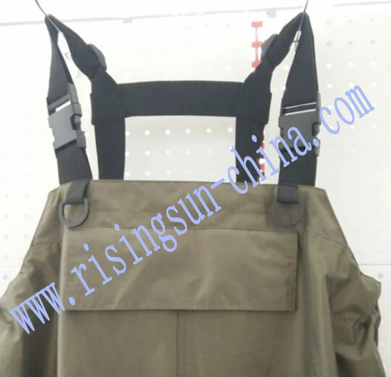 Risingsun Waterproof Nylon PVC coma Wader Women Fishing Wader Suspender with PVC Fishing Boots Adult Sportswear