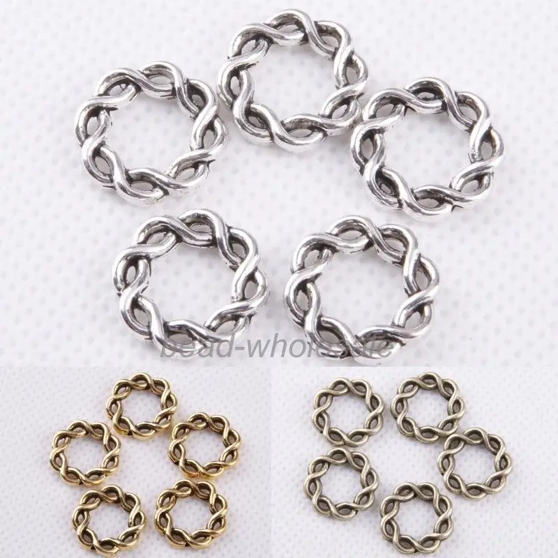 30 pcs Vintage Style Bronze Silver Golden Alloy Circle Ring Charm Round Shaped Pendant Charms Jewelry