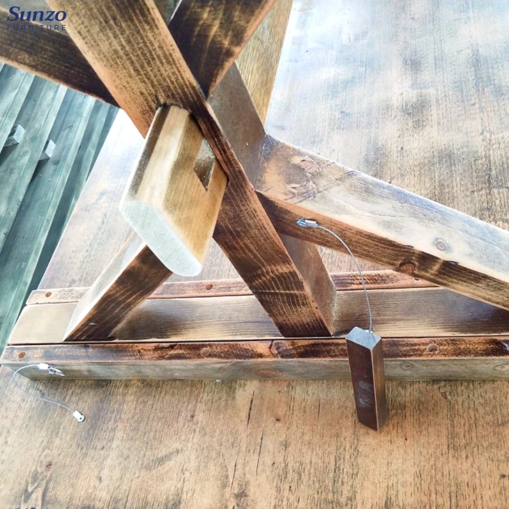 Factory outlets New Style Wood Folding Farm Table With Corss Back Chair