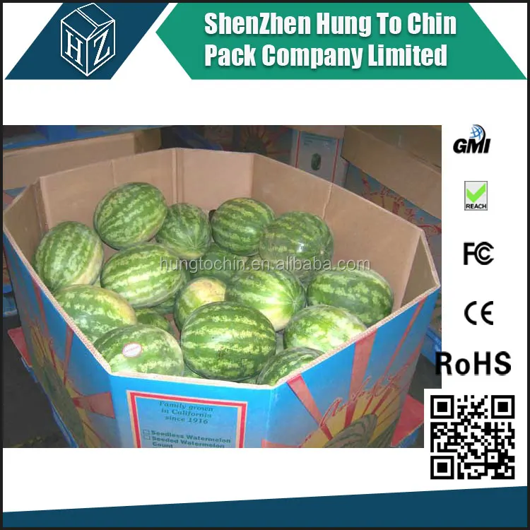 
Corrugated Paper Octabin Box 7-ply Watermelon Packaging Box 