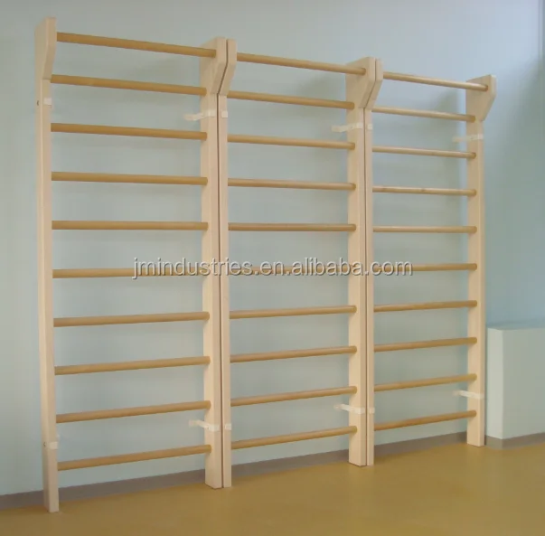 Hot Seller Wood Fitness Equipment Swedish Ladder Pull Up Gym Wall Bars