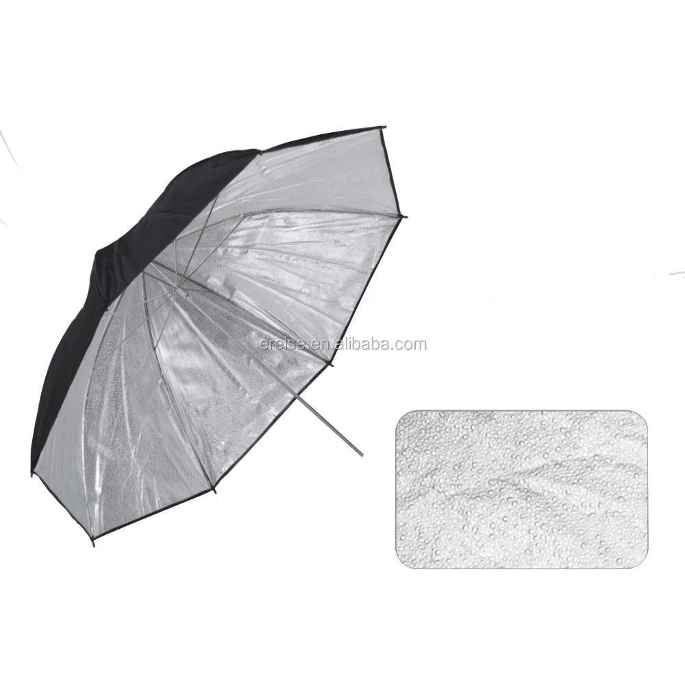 Ereise Photography studio light equipment reflect Black silver umbrella made of nulon material and aluminum shaft