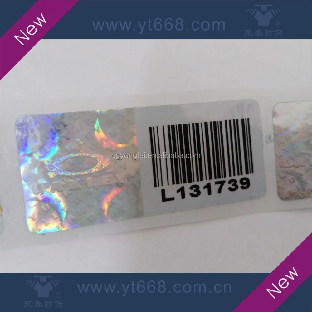 Security QR code/barcode label pharma hologram label sticker