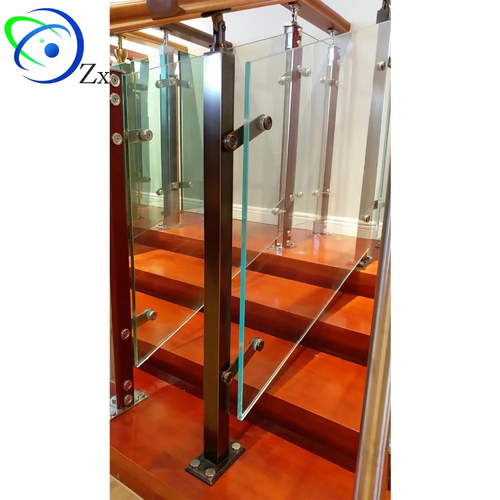 DIY Install inox SS 316 304 Stair balustrade post/railing column baluster pillar/stainless steel wood glass handrail