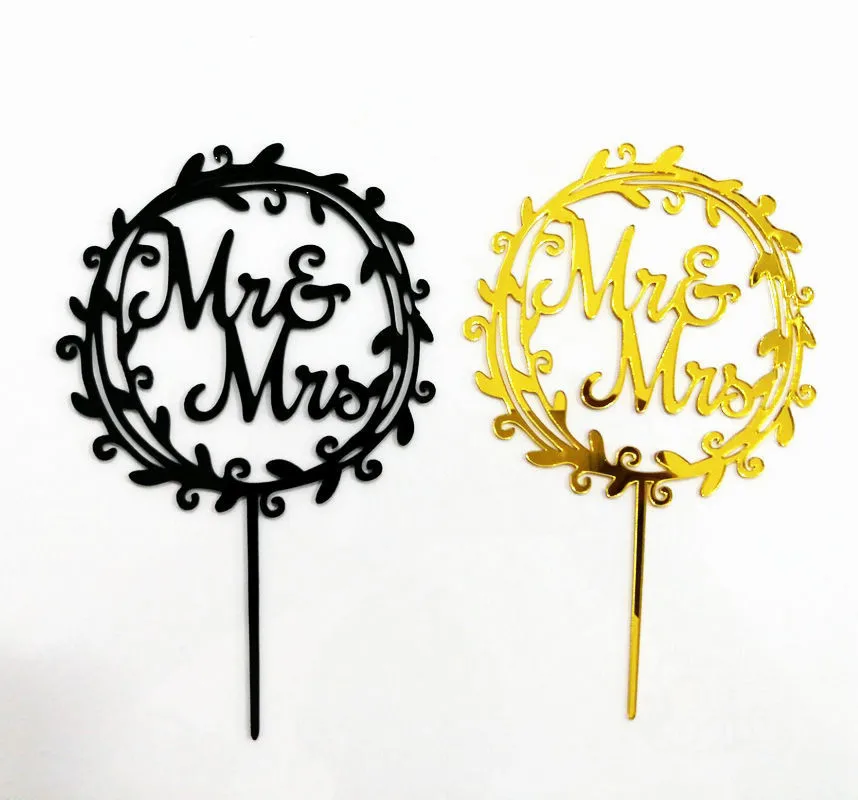 Acrylic  laser cutting machine memorial day mr and mrs cake topper wedding party decoration  custom cake topper
