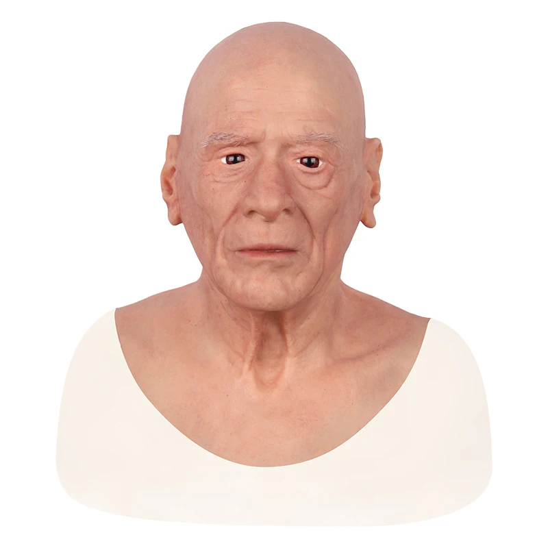 2019 Top Quality Party Masquerade Male  Props Human Halloween Face Silicone Realistic Full Head Masquerade