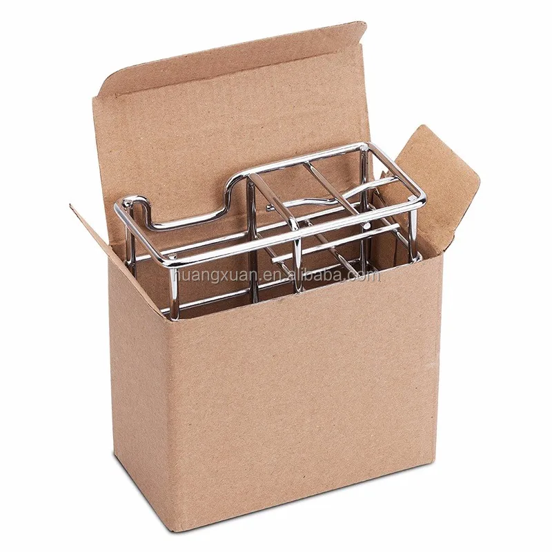 
Bathroom Organizer chrome Toothbrush Holder 4 skidproof feet 