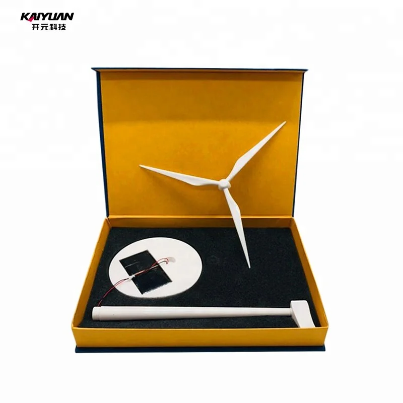 Promotion desk decoration mini portable windmill solar power wind turbine model