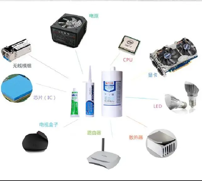 SD916 Прямая продажа с завода, электронный высокотемпературный термостойкий клей-герметик для процессора, силиконовый гель