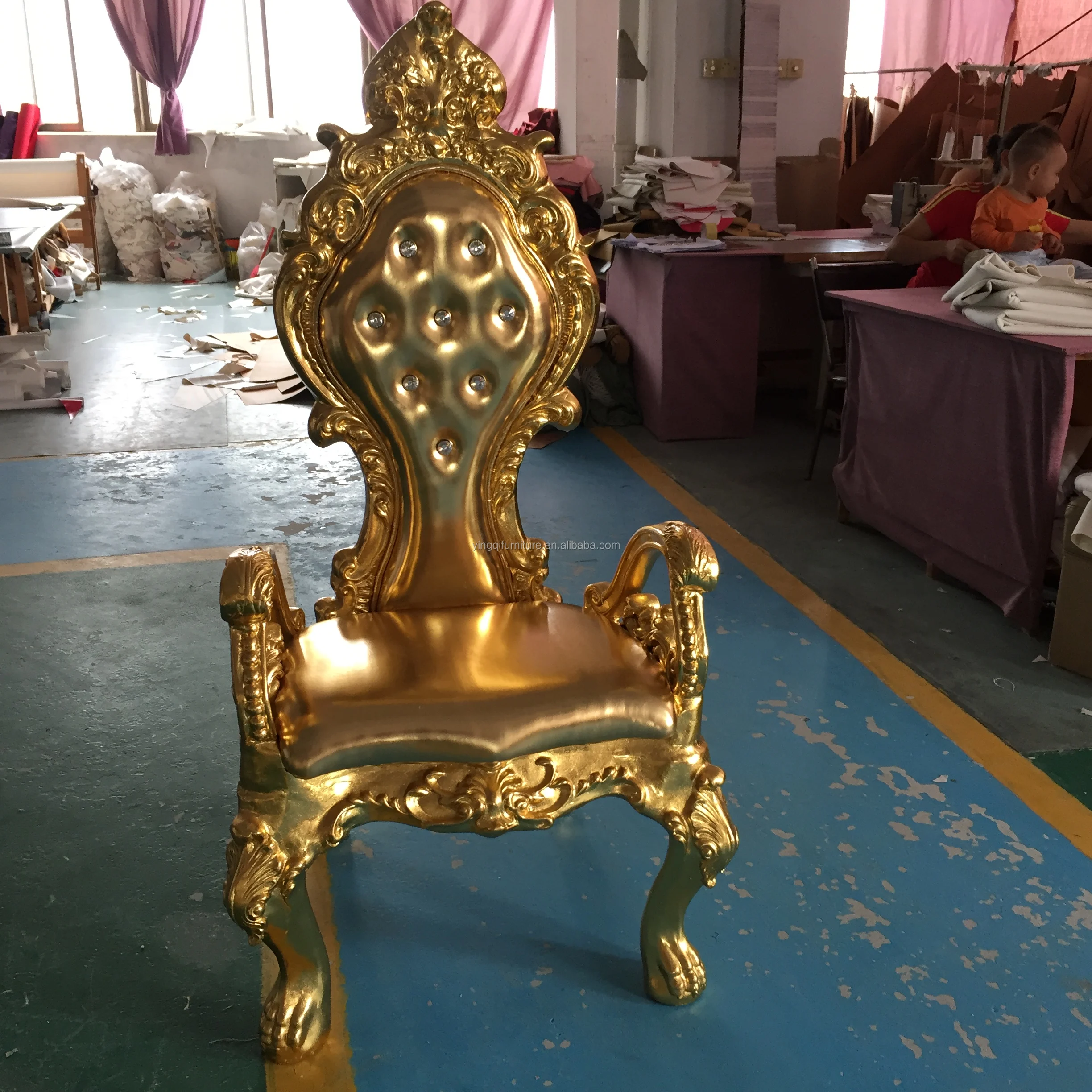 
New Design Velvet Wedding Chair Royal Chairs for sale 