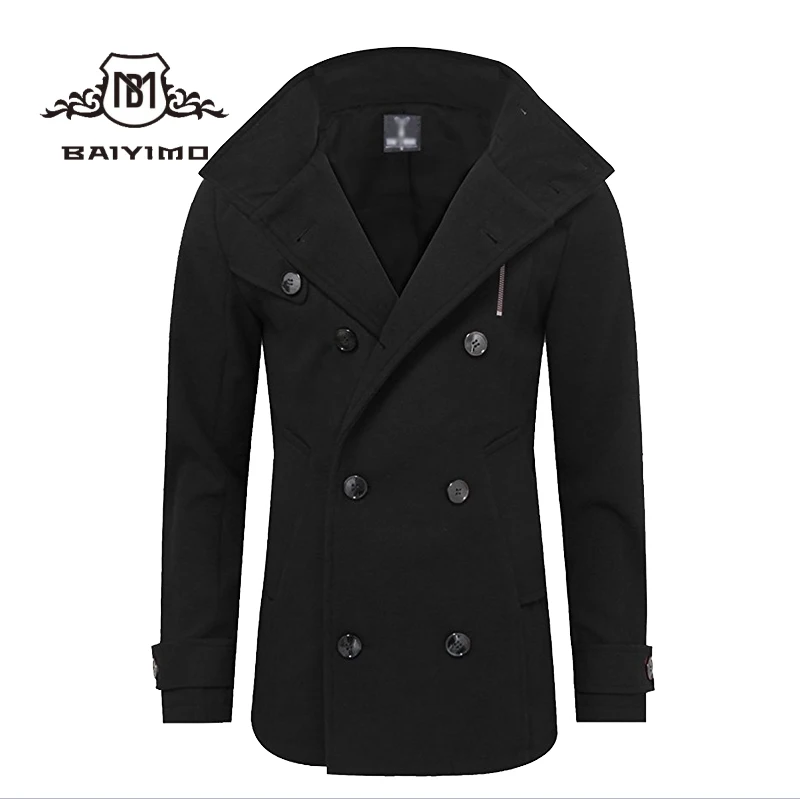 Оптовая продажа, модное зимнее ветрозащитное пальто, длинная куртка, мужское шерстяное пальто