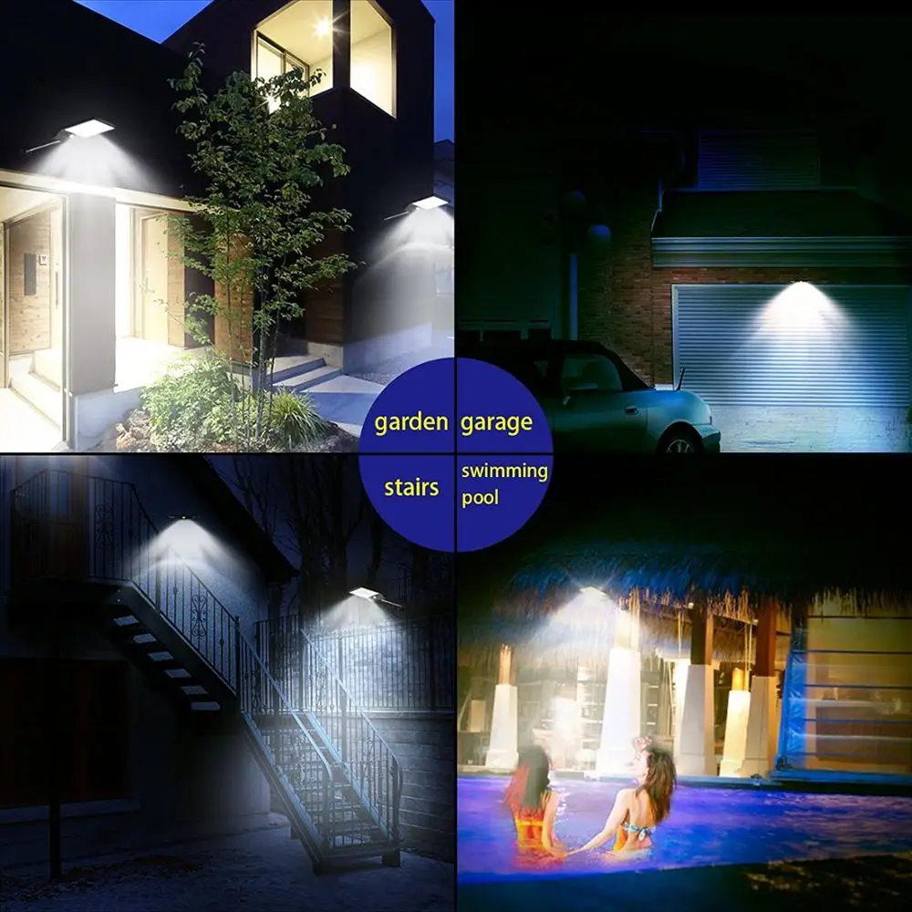 
136 Led Solar Lights Outdoor Waterproof Solar Power Lights with 270 Wide Angle Motion Sensor Solar Lighting for Garden 