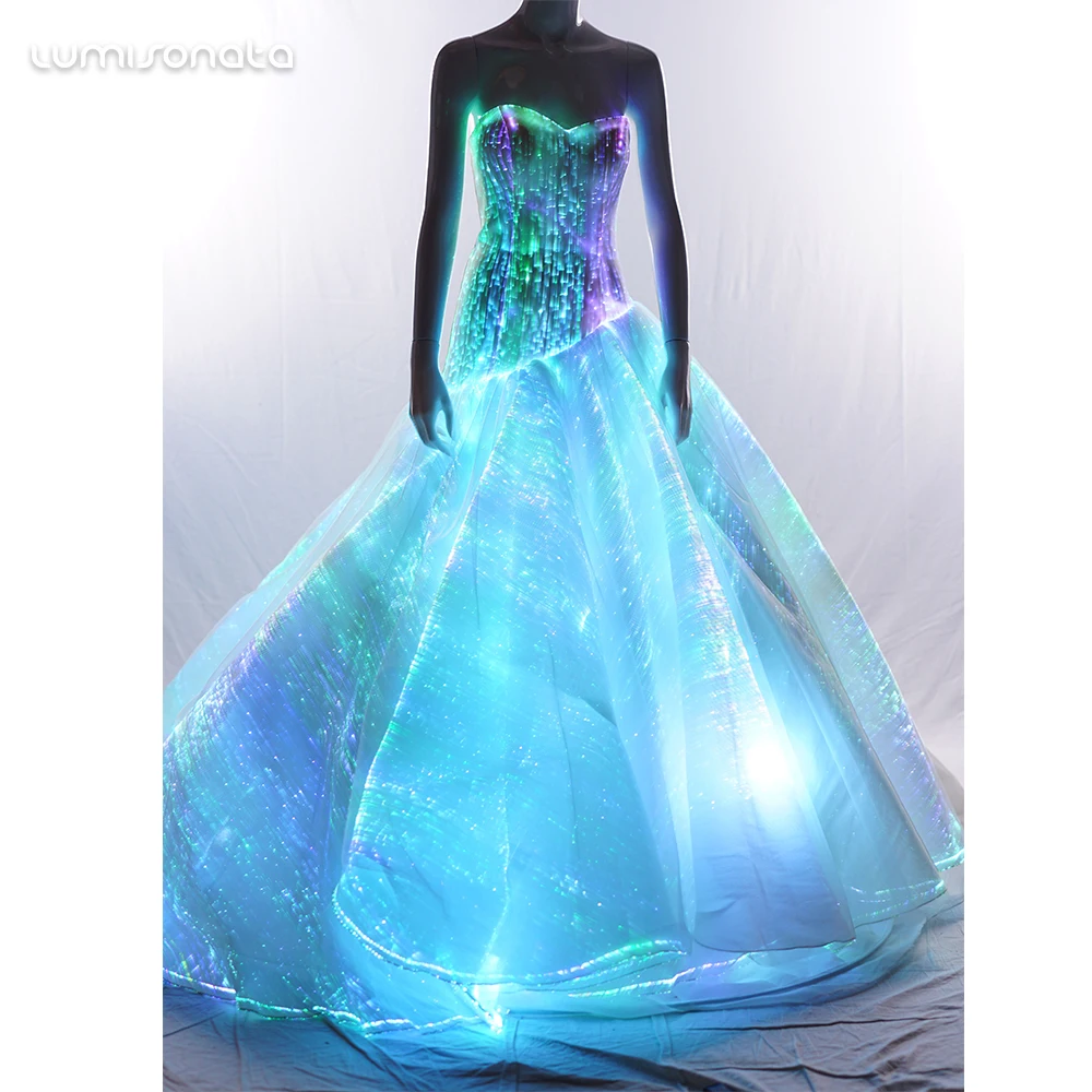 2019 Classic style hot sale glowing in the dark wedding dress bridal gown