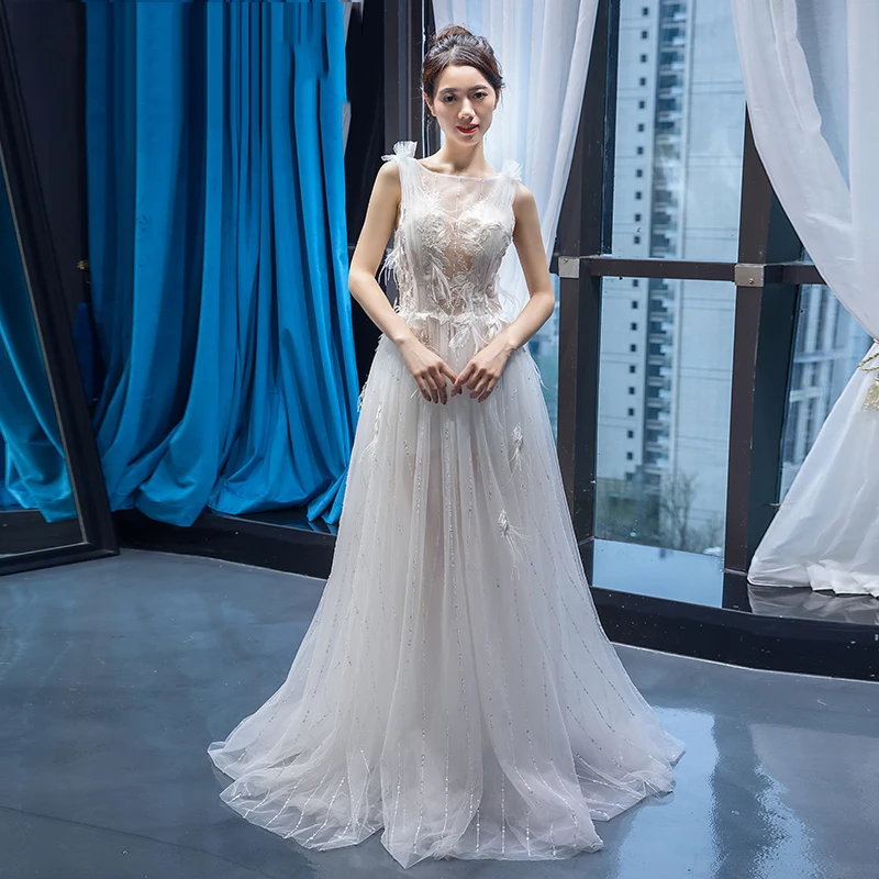 RSM66679 real sample zipper back ivory a line princess luxury wedding gown