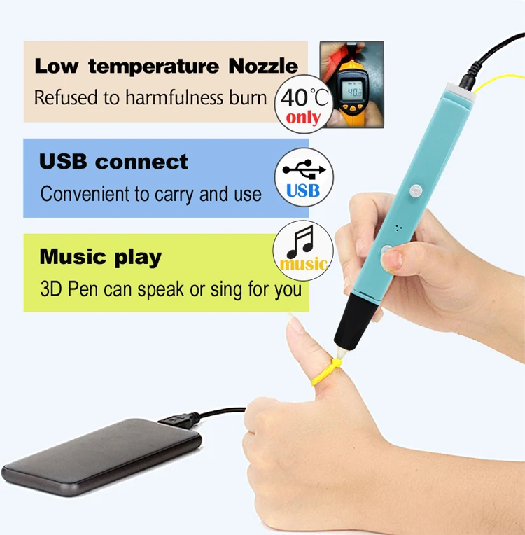 Лучшая цена PCL нить 3D принтер ручка для детей Рождественский подарок