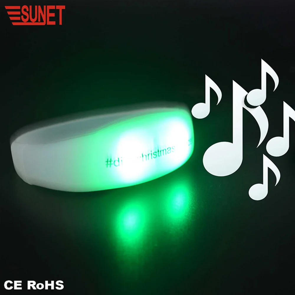 SUNJET Wedding Decoration Motion Sensor Sound Activated LED Flashing Bracelet