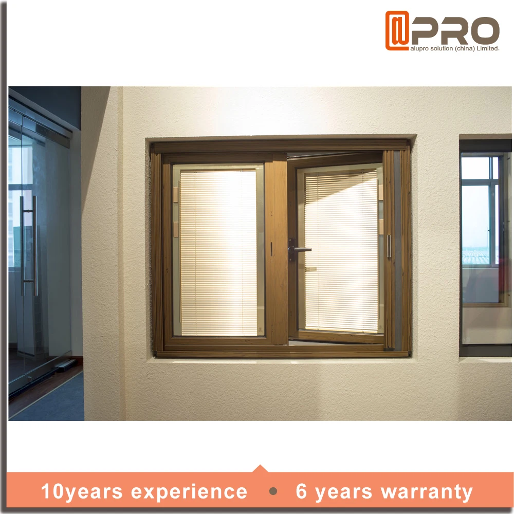Aluminium awning windows burglar proof casement window with grill design and mosquito nets BayWindow with blinds louvers