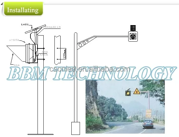 Malaysia solar traffic amber flashing light