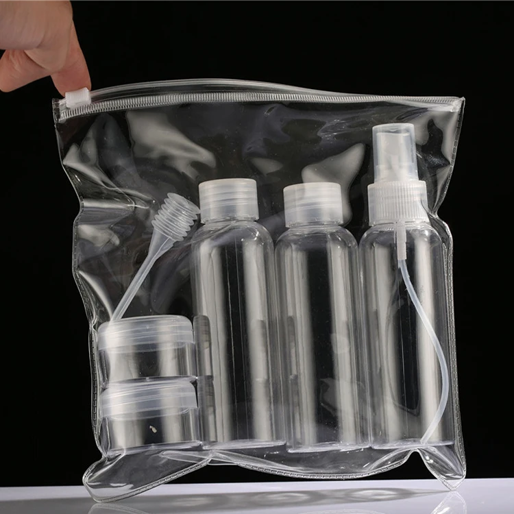 Набор пустой прозрачной пластиковой бутылки для путешествий из ПЭТ косметики