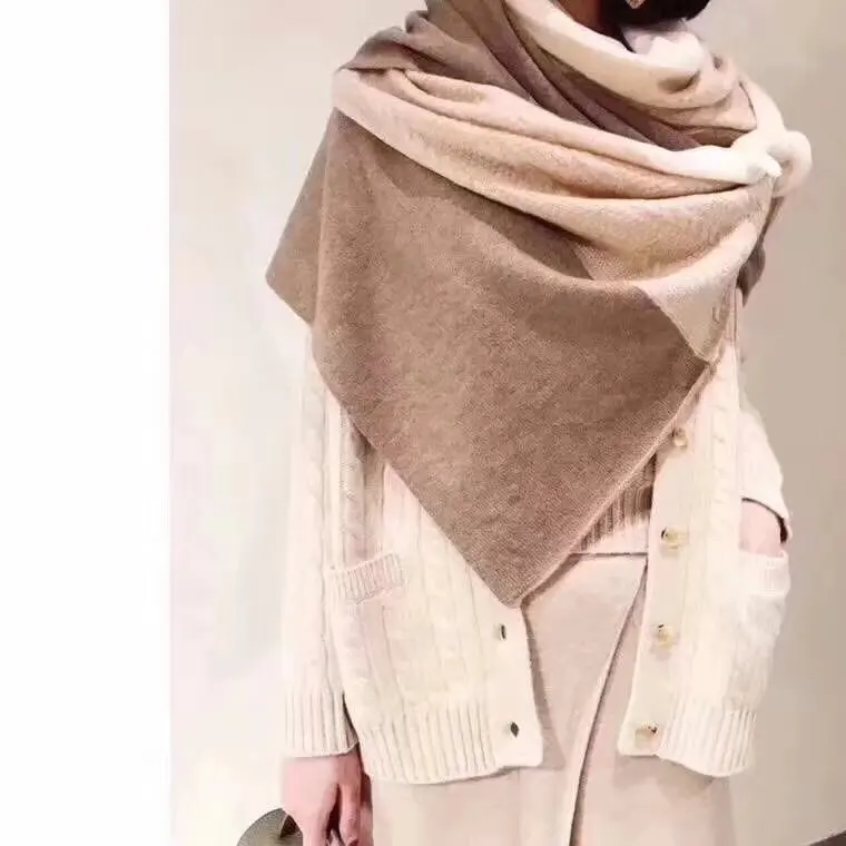 Зимний Элегантный двусторонний монгольский шарф из 100% кашемира