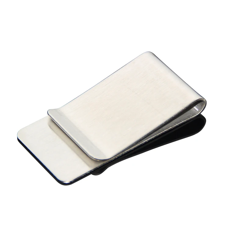 Hot Selling Promotional Gift Metal Cash Clips High Polish Stainless Steel Silver Blank Money Clip