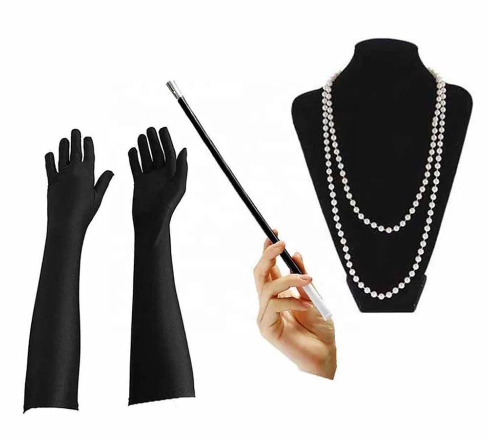 Party Neon Accessories Ladies 1920s Flapper Girl Fancy Dress Accessories Sets Charleston Gangste for Women 80s Party Girls