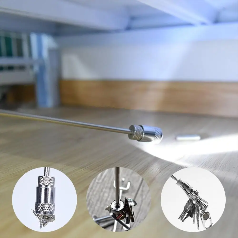 With 2 Telescopic Inspection Mirror Head & LED 5 LBS Magnetic Pick Up Tool 3pcs Inspection Tool Set