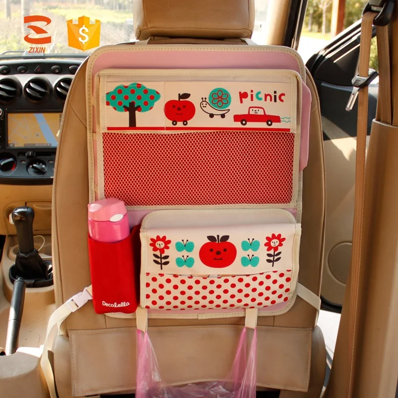 High Quality Cute Cartoon Car Backseat Organizer Foldable Car Seat Back IPAD Tray Table For Kids