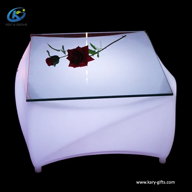 Home Furniture Plastic Led Marble Side Coffee Table