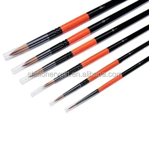 6pcs customized design art painting brush taklon artist brush artist watercolor brush