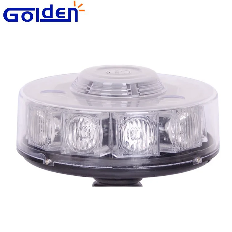 Pancake shaped led strobe warning motorbike rear din pole pipe mount beacon for police