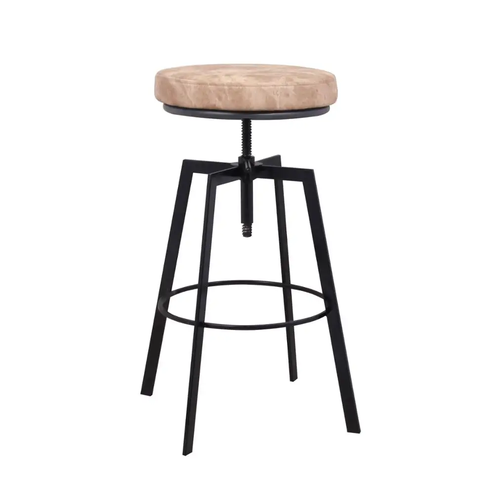 Промышленный тканевый барный стул с круглым сиденьем