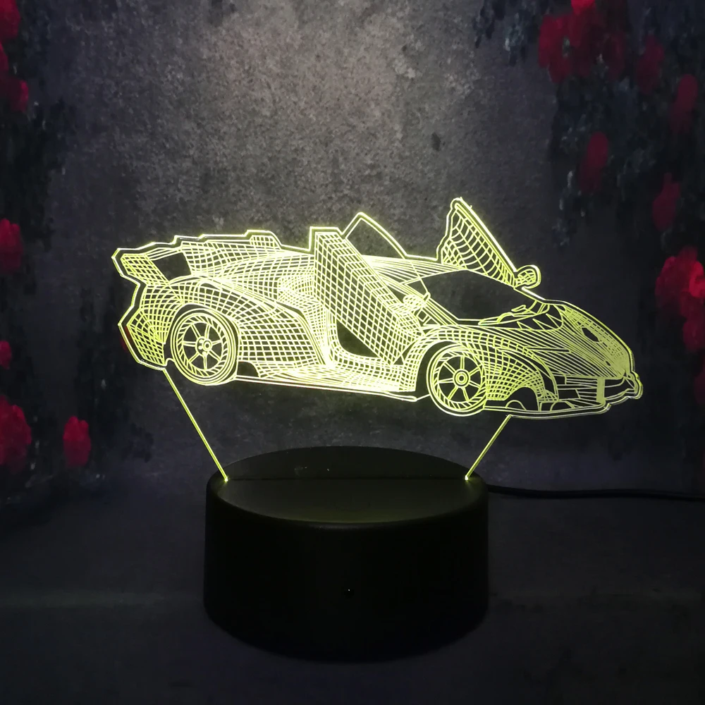 Racing Car Model 3D Touch LED Lamp Night Light Cool toy adult fans birthday gift Room Decor lava display bulb exhibition Lamp
