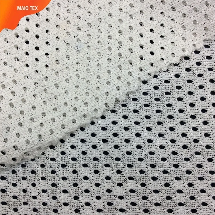 shaoxing textile 120gsm 75D tricot 100% polyester triangle mesh fabric for sportswear