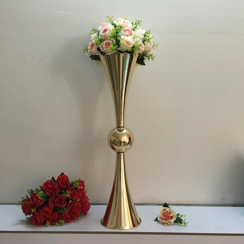 LDJ745 Metal Rose gold Vase with wedding centerpiece for party decoration Wedding centerpiece vase