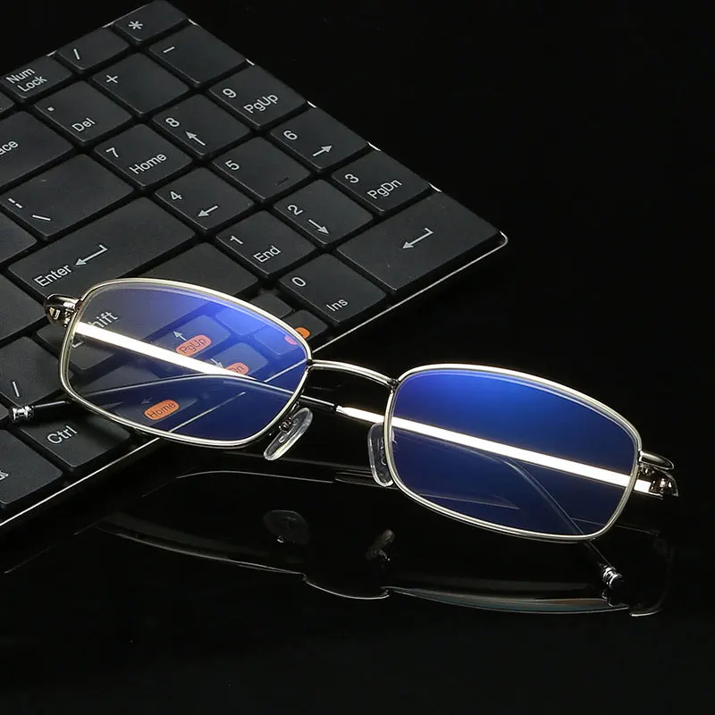 Wholesale fashion metal frame gold reading glass clear custom logo unisex good quality anti blue light blocking reading glasses