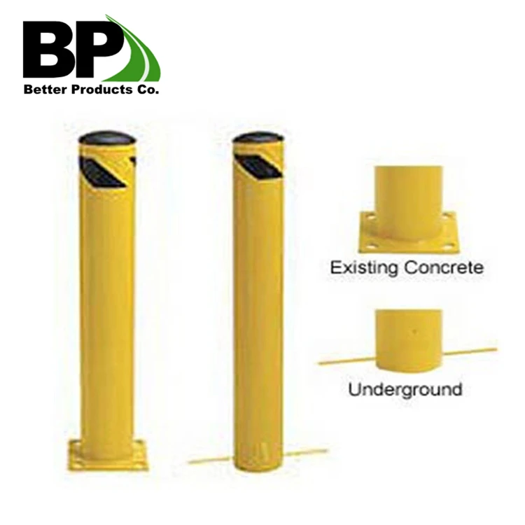 Powder coated and galvanized surface steel bollards