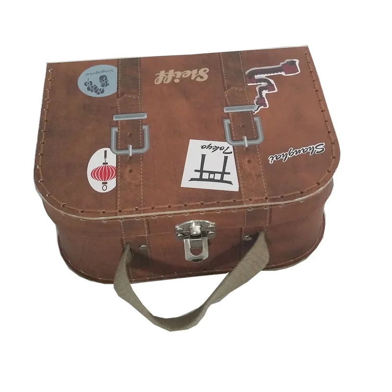 Детский картонный чемодан в стиле ретро для книг, игрушек, канцелярских принадлежностей